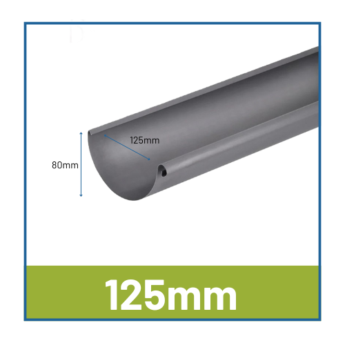 Infinity Quartz Zinc Gutters 125mm Half Round