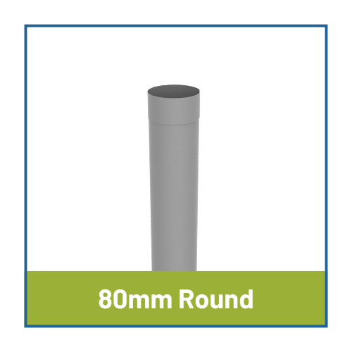 80mm Grey Aluminium Round Colordur Steel Downpipes