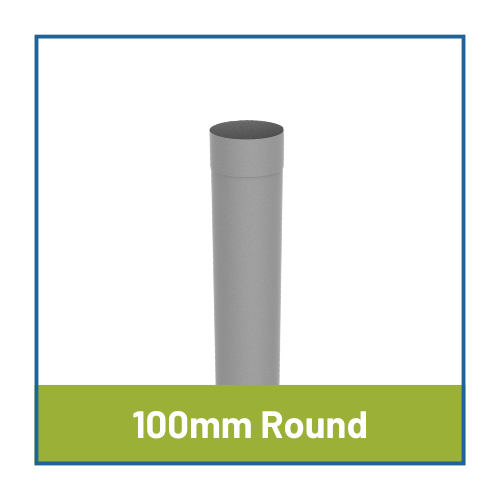 100mm Grey Aluminium Round Colordur Steel Downpipes