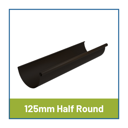 125mm Brown Half Round Colordur Steel Gutters