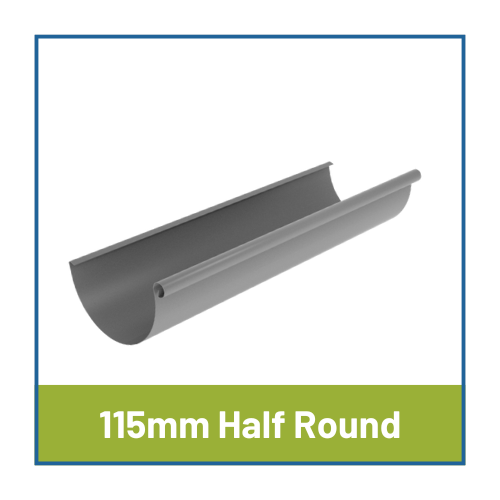 115mm Grey Aluminium Half Round Colordur Steel Gutters