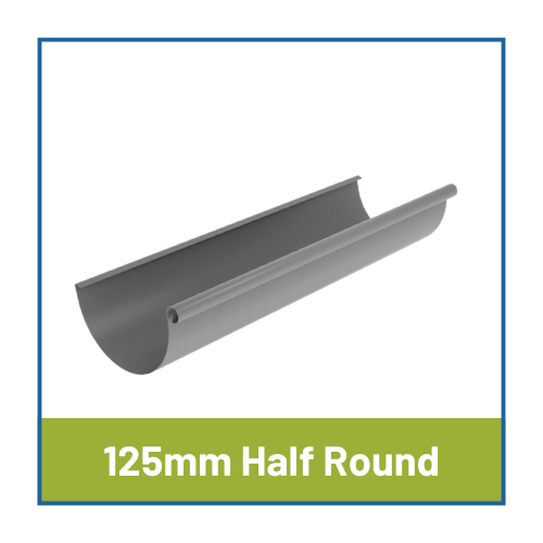 125mm Grey Aluminium Half Round Colordur Steel Gutters