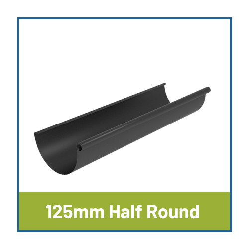 125mm Grey Half Round Colordur Steel Gutters