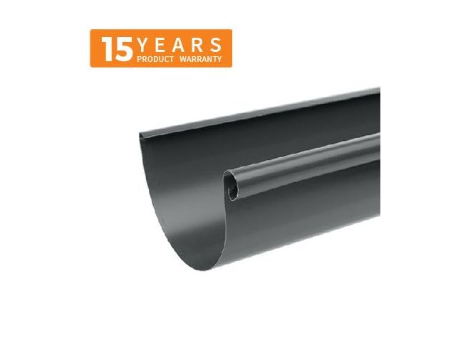 115mm Half Round Anthracite Grey Galvanised Steel Gutter 3m Length