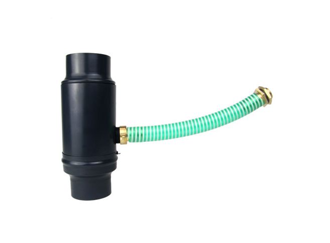 80mm Black Coated Galvanised Steel Rainwater Diverter