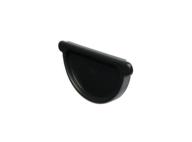 115mm Half Round Black Coated Galvanised Steel Gutter Stop End
