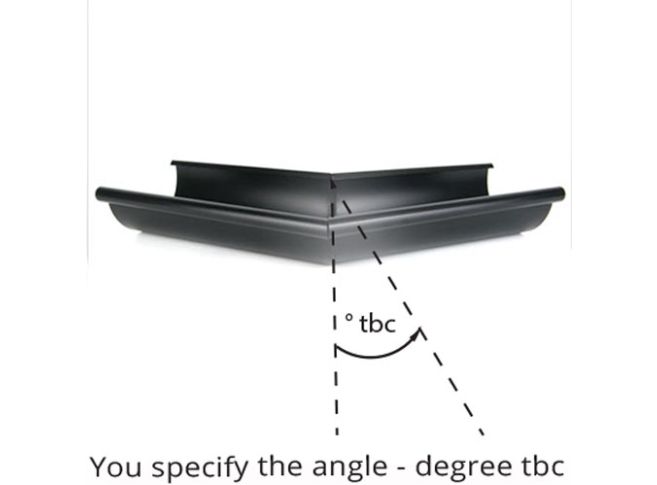 125mm Half Round Black Coated Galvanised Steel 135degree Internal Gutter Angle
