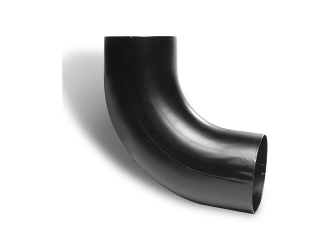 100mm Black Coated Galvanised Steel Downpipe 90Âº Bend