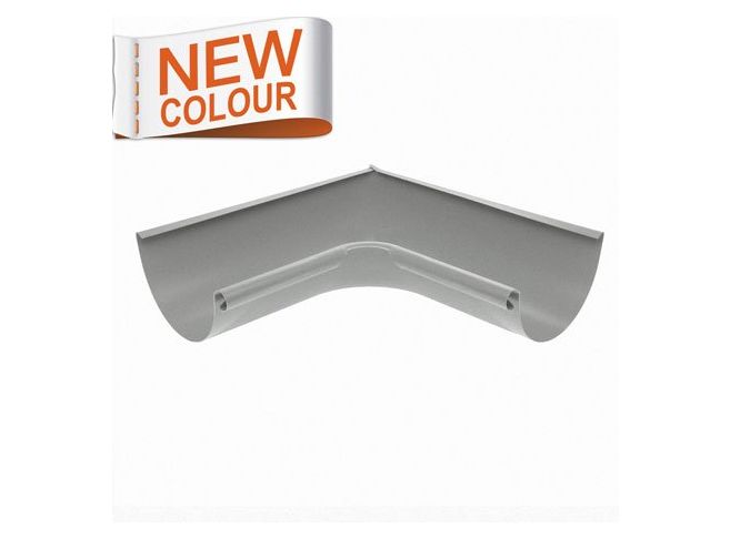 125mm Half Round RAL 9007 'Grey Aluminium' Galvanised Steel 90degree Internal Gutter Angle