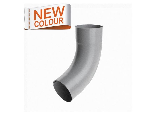 80mm RAL 9007 'Grey Aluminium' Galvanised Steel Downpipe 70 Degree Bend