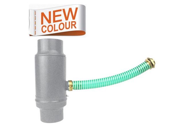 80mm RAL 9007 'Grey Aluminium' Galvanised Steell Rainwater Diverter