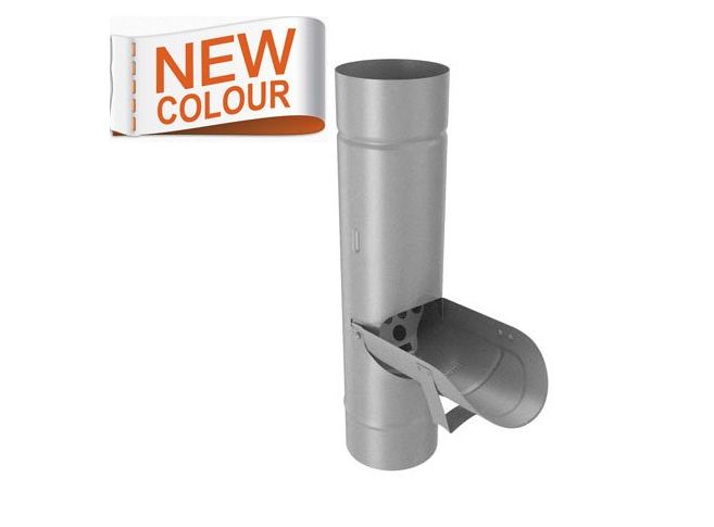80mm RAL 9007 'Grey Aluminium' Galvanised Steell Downpipe  Access Pipe