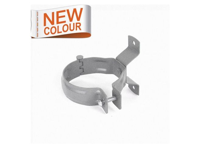80mm RAL 9007 'Grey Aluminium' Galvanised Steel Downpipe Bracket