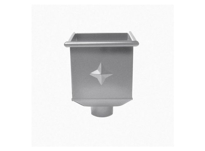 RAL 9007 'Grey Aluminium' Galvanised Stee Hopper Head 230w x 230d x 300h with 80mm Outlet