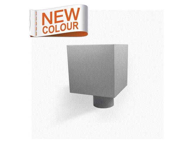 RAL 9007 'Grey Aluminium' Galvanised Stee Plain Box Hopper Head 200w x 200d x 200h with 80mm Outlet
