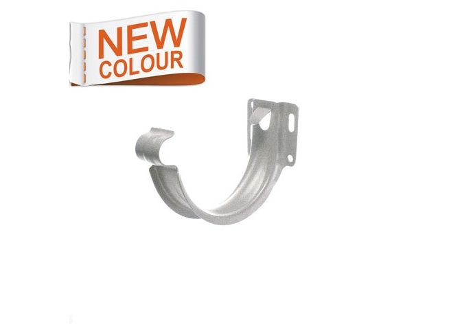 115mm Half Round RAL 9007 'Grey Aluminium' Galvanised Steel  'Short-back' Fascia Bracket