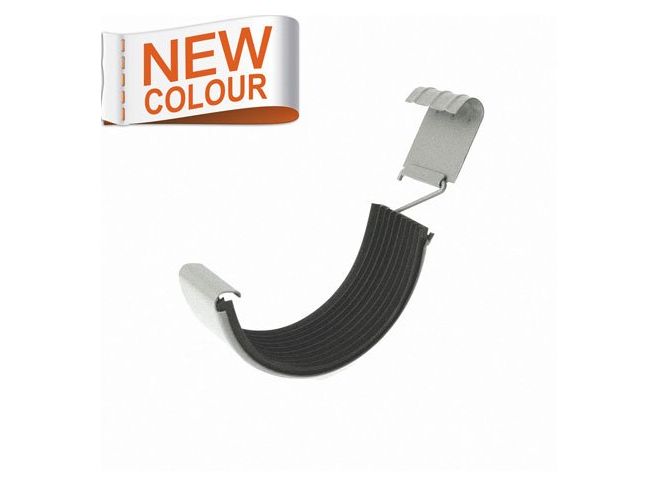 115mm Half Round RAL 9007 'Grey Aluminium' Galvanised Steel Gutter Union