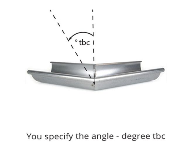 125mm Half Round Galvanised Steel degree'to be confirmed' External Gutter Angle
