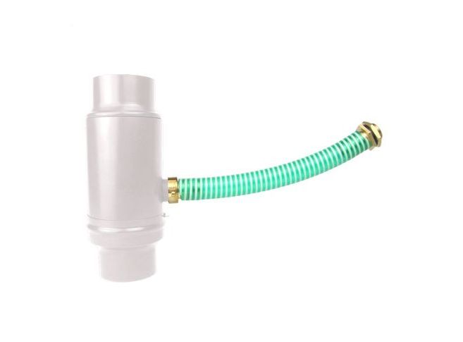 80mm Grey White Coated Galvanised Steel Rainwater Diverter