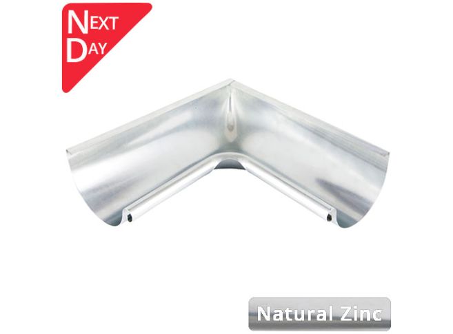 115mm Half Round Natural Zinc 90 Degree Internal Gutter Angle