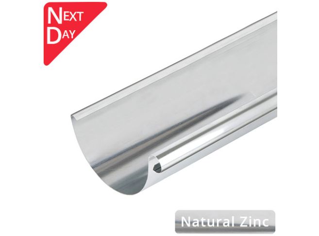 150mm Half Round Natural Zinc Gutter 3m Length