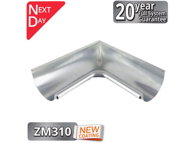 125mm Infinity ZM Half Round 90degree Internal Gutter Angle from Rainclear Systems with a 20year full system guarantee and next day delivery