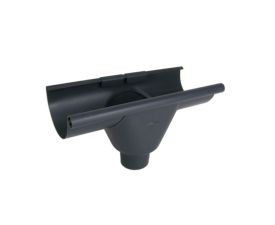 115mm Half Round Anthracite Grey Galvanised Steel 60mm 'prefab' Gutter Outlet