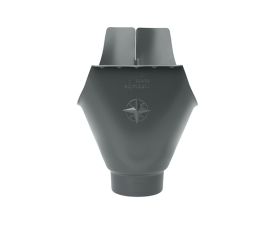 150mm Half Round Anthracite Grey Galvanised Steel 100mm 'wrap around' Gutter Outlet