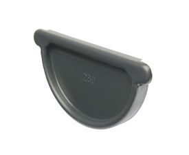 115mm Anthracite Grey Steel Half-Round Stop-end