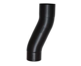 60mm Black Coated Galvanised Steel Downpipe 60mm Projection Fixed Offset