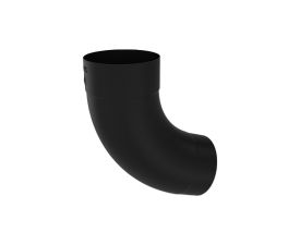 80mm Black Colordur Steel Round Downpipe 70 Deg Bend