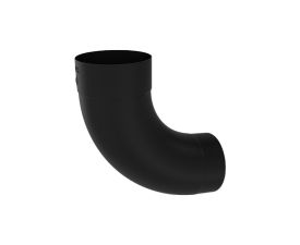 80mm Black Colordur Steel Round Downpipe 90 Deg Bend 