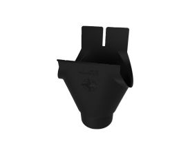 150mm Black Colordur Steel Half Round 100mm Wrap Around Outlet 