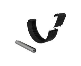 150mm Black Colordur Steel Half Round Gutter Union 