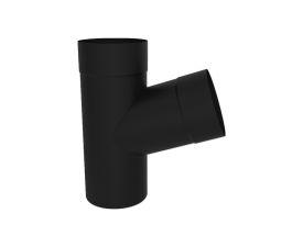 80mm Black Colordur Steel Round Downpipe Branch 