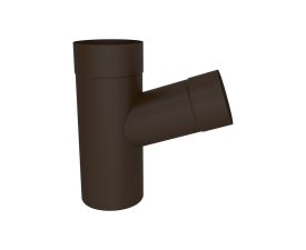 80mm Brown Colordur Steel Round Downpipe Branch 