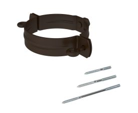 80mm Brown Colordur Steel Downpipe M10 Bracket 