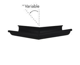 150mm Black Colordur Steel Half Round Variable External Angle