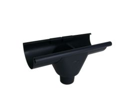 115mm Half Round Black Galvanised Steel 60mm 'prefab' Gutter Outlet