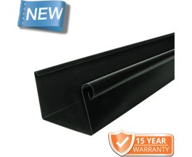 120x75mm Box Profile Black Coated Galvanised Steel Gutter - 3m Length
