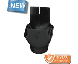 120x75mm Box Profile Black Coated Galvanised Steel 100mm Wrap Around Outlet