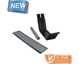 120x75mm Box Profile Black Coated Galvanised Steel Gutter Connector Union 