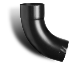 100mm Black Coated Galvanised Steel Downpipe 70Âº Bend
