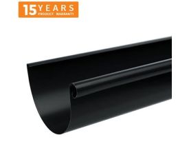 115mm Half Round Black Coated Galvanised Steel Gutter 3m Length