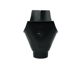 115mm Half Round Black Coated Galvanised Steel 80mm 'wrap around' Gutter Outlet