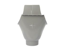 125mm Half Round Dusty Grey Galvanised Steel 80mm 'wrap around' Gutter Outlet