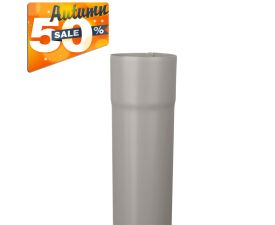 80mm Dusty Grey Galvanised Steel Downpipe 3m Length - 15 years Product Warranty