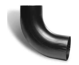 80mm Black Coated Galvanised Steel Downpipe 90Âº Bend