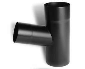 100mm Black Coated Galvanised Steel Downpipe 70Âº Branch