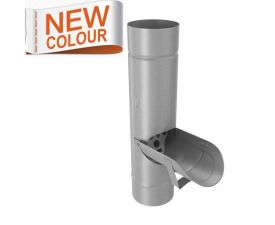 80mm RAL 9007 'Grey Aluminium' Galvanised Steell Downpipe  Access Pipe